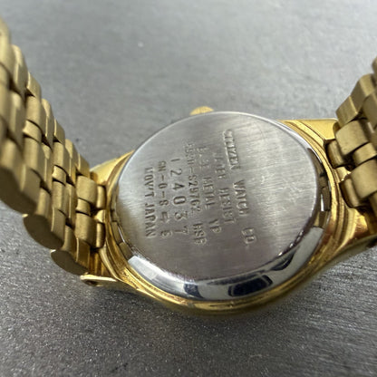 Citizen CQ Watch Women 21mm Champagne Dial Gold Tone Round 5930-S29762 NewBatter9