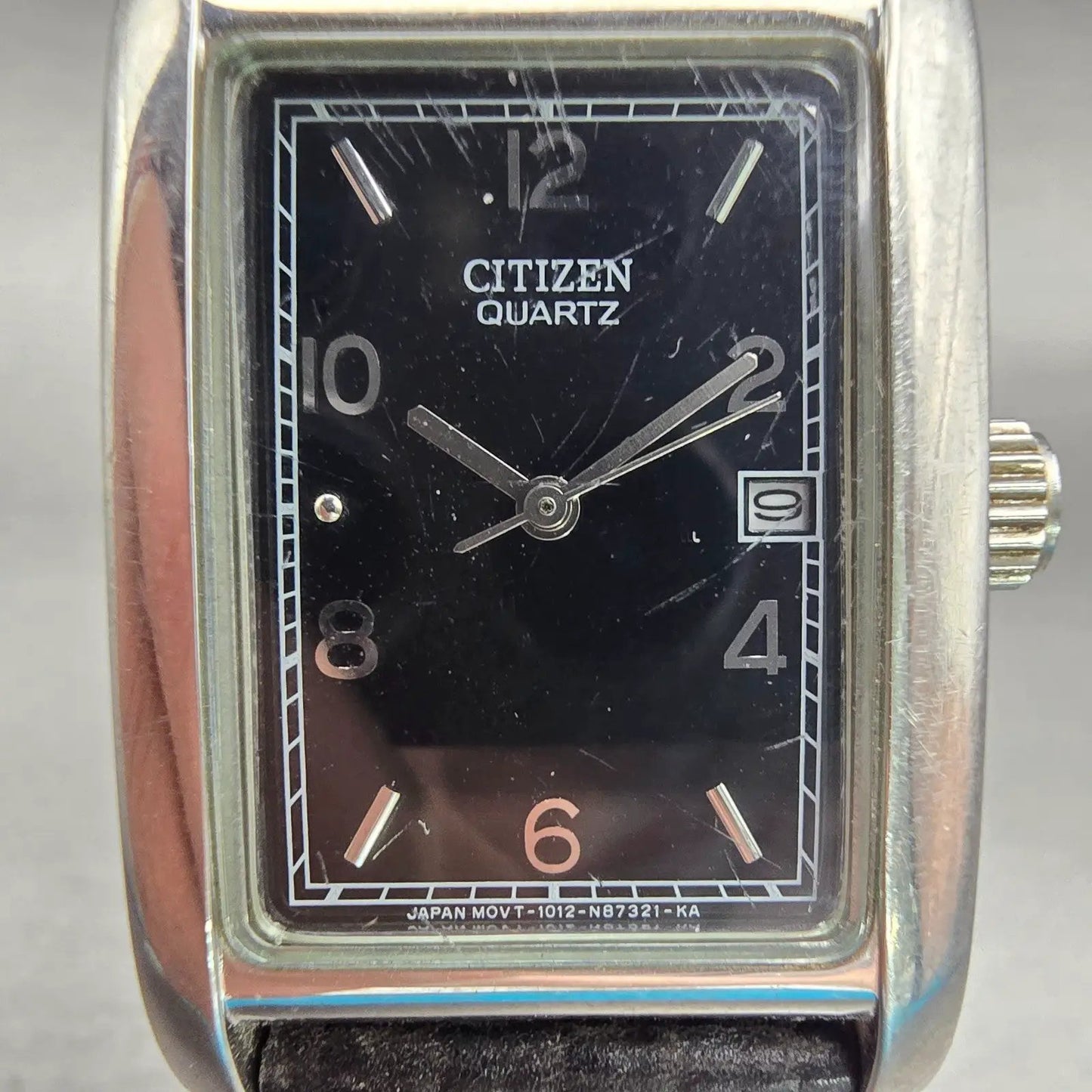Citizen Watch Men 26mm Black Dial Silver Tone Date 1012-S72731 New Battery1