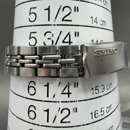 Seiko Automatic Watch Women 24mm Silver Dial Silver Tone Date 22050599 Runs10