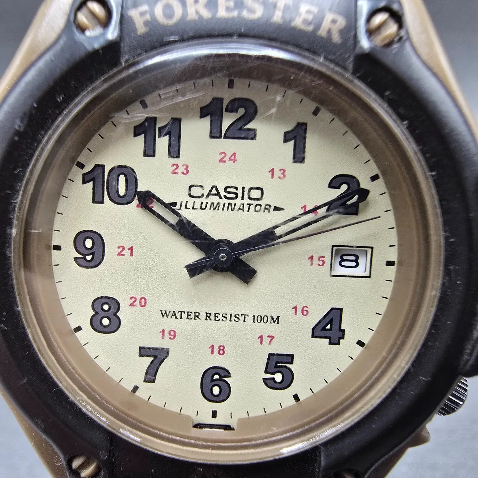 Casio FT-500W Watch Men 42mm Analog Digital Cream Dial Brown Case New Battery S41