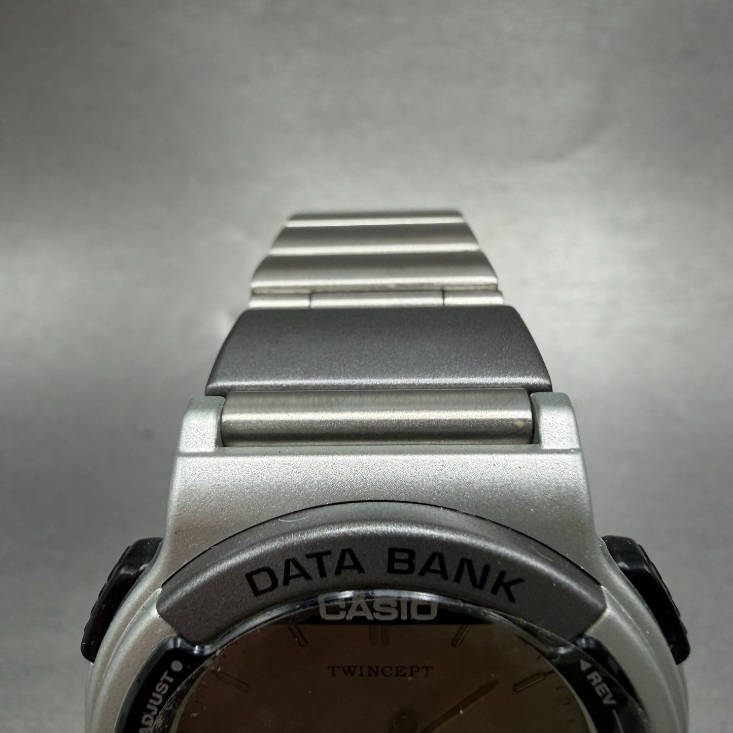 Casio Twincept ABX-53 Watch Men 40mm Gray Dial Silver Alarm Chrono New Batt NOS4