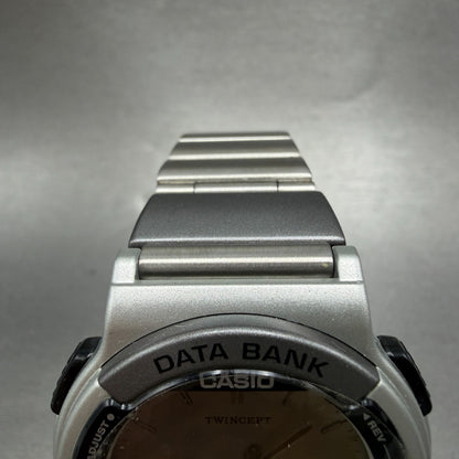 Casio Twincept ABX-53 Watch Men 40mm Gray Dial Silver Alarm Chrono New Batt NOS4