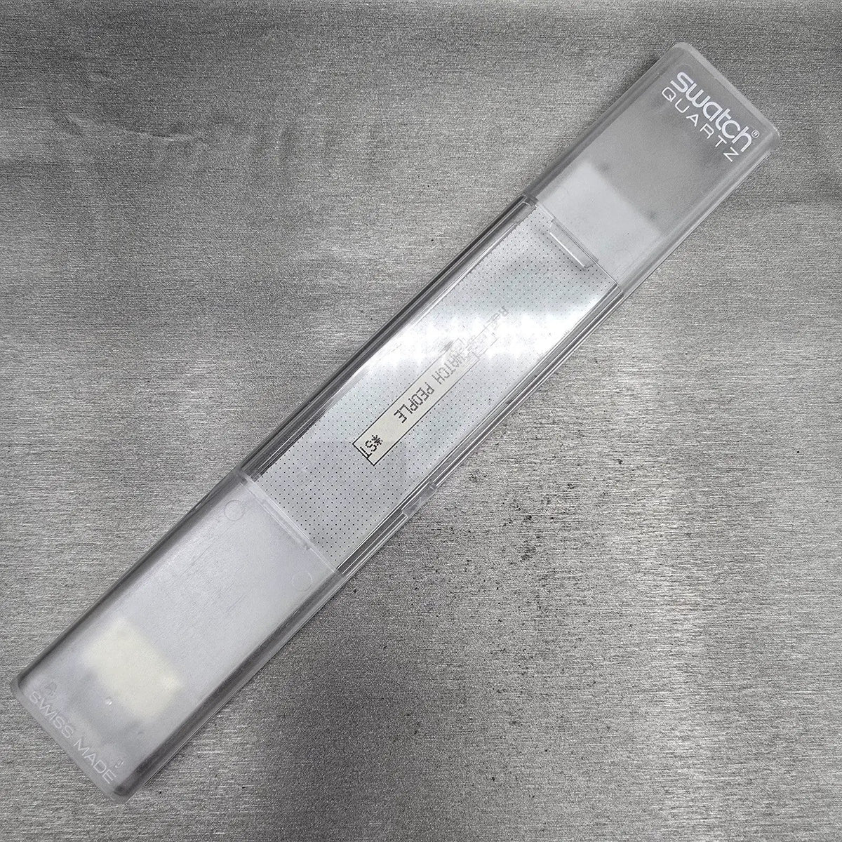 Swatch The People Watch Men 34mm Blue Dial Clear Case GZ126 New Battery NOS17