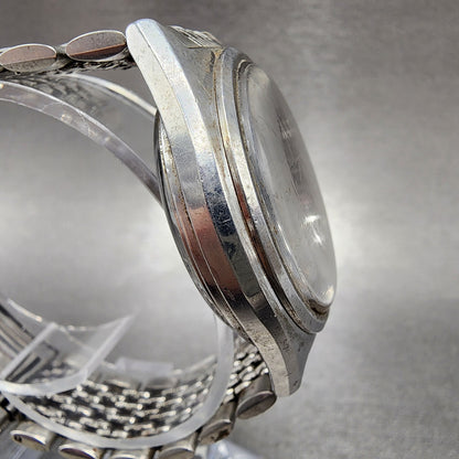 Seiko EL-330 Watch Men 39mm Blue Dial Silver Tone Date Round 3302-8070 PARTS