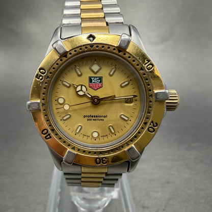 Tag Heuer Professional Dive Watch Women 27mm Gold Dial Two Tone Date New Battery0