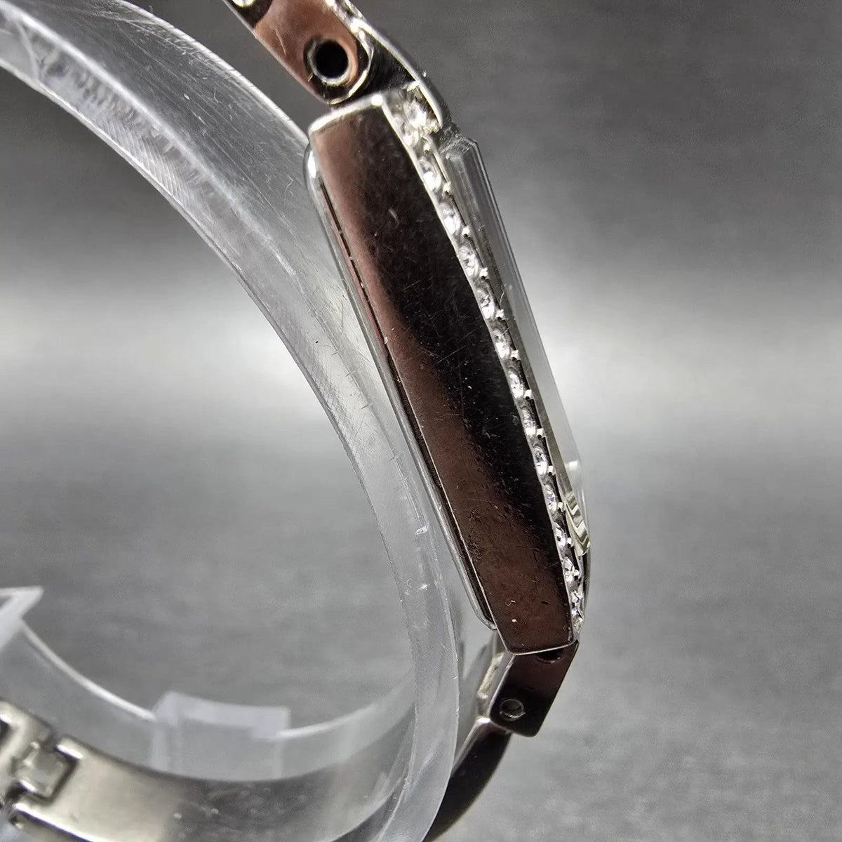 Citizen Eco-Drive Watch Women 14mm Black Dial Silver Gemmed G620-S028841 Works J3
