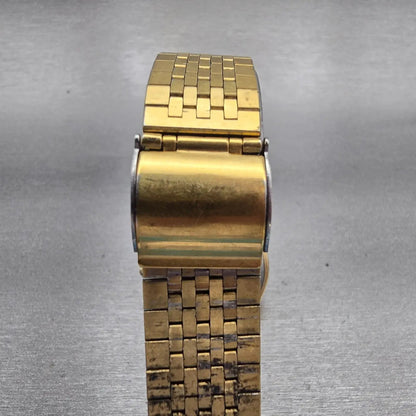 Seiko SQ Watch Men 33mm Champagne Dial Gold Tone Daydate Round 8223-7089 New Bat7
