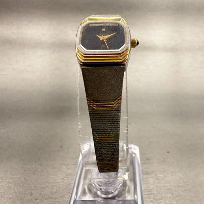 Citizen CQ Watch Women 17mm Black Dial Two Tone Rectangle 2951-890001 New Batt5