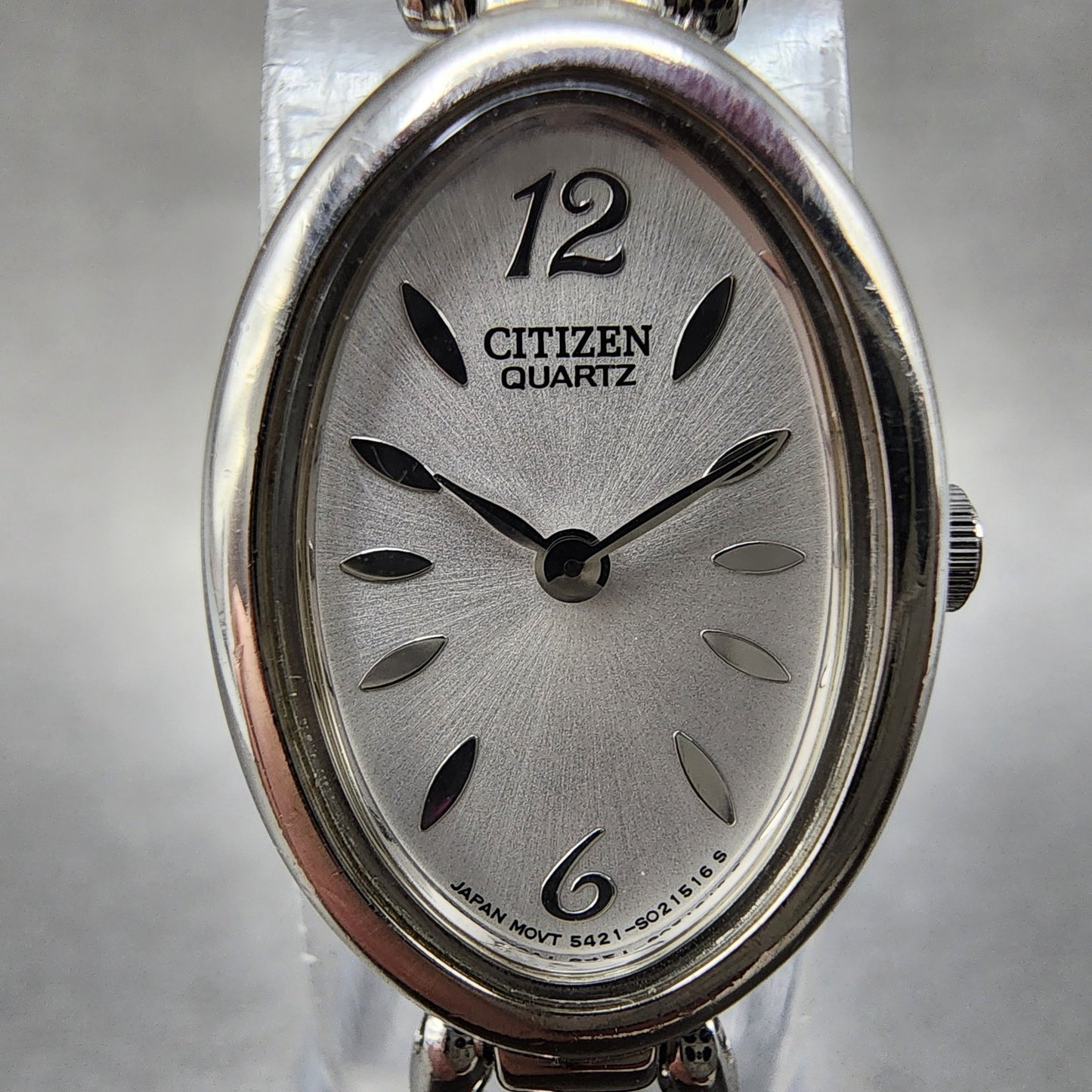 Citizen Watch Women 16mm Silver Dial Silver Tone Oval 5421S011426 New Battery1