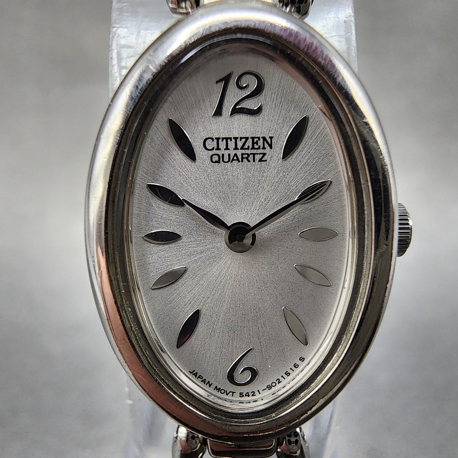Citizen Watch Women 16mm Silver Dial Silver Tone Oval 5421S011426 New Battery1