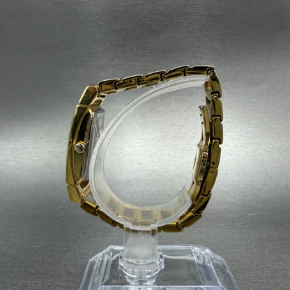 Skagen Tank Watch Women 21mm MOP Dial Gold Tone Diamond Bezel New Battery6