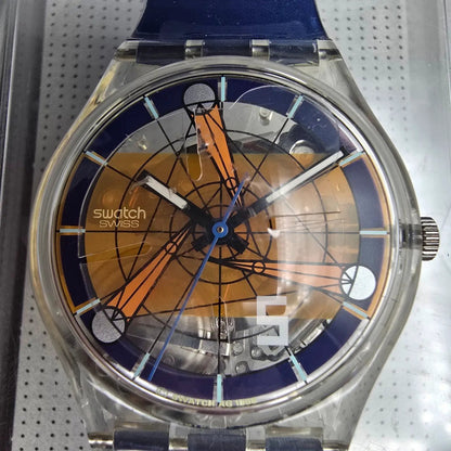 Swatch The Fifth Element Watch Men 34mm Clear Case GK260 New Battery1