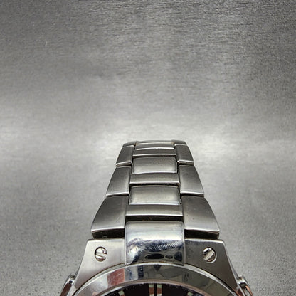 Casio Lineage Chronograph Watch Men 42mm Black Dial Steel Date Atomic Runs4