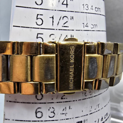 Michael Kors Mercer Watch 42mm Women Champagne Dial Gold Chronograph New Batt10