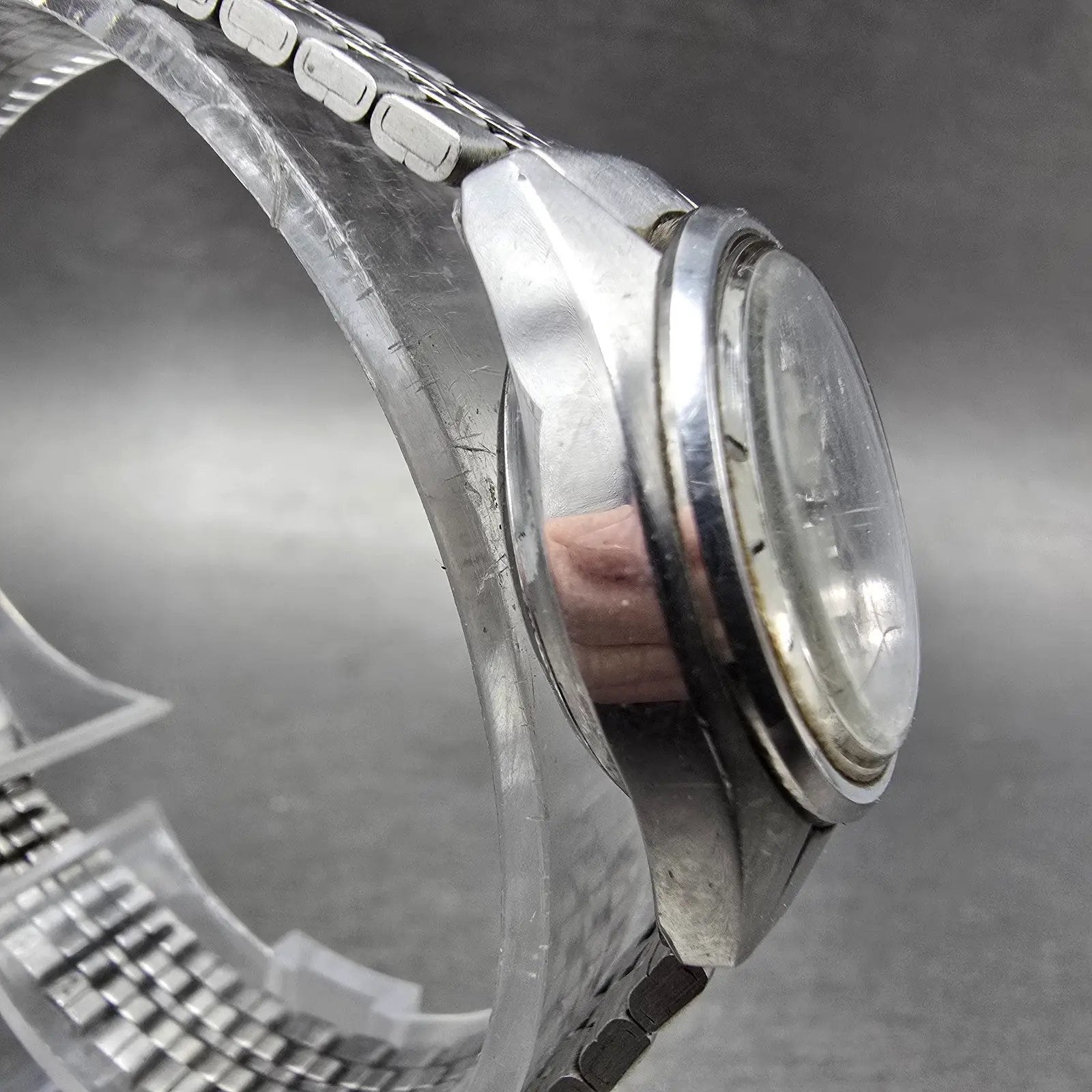 Seiko Automatic Watch Women 25mm Silver Dial Silver Tone Date 4205-0170 Runs4