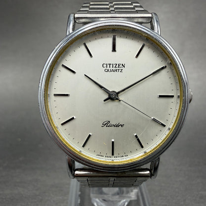 Citizen Riviere Watch Men 34mm Silver Dial Silver Tone 2030-204506 New Battery0