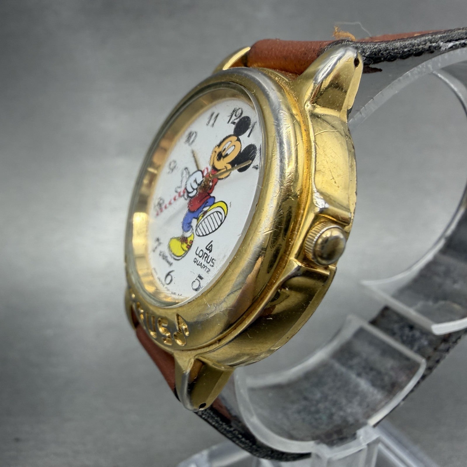 Lorus Mickey Mouse Watch Women 34mm White Dial Gold Tone V421-0020 New Battery2