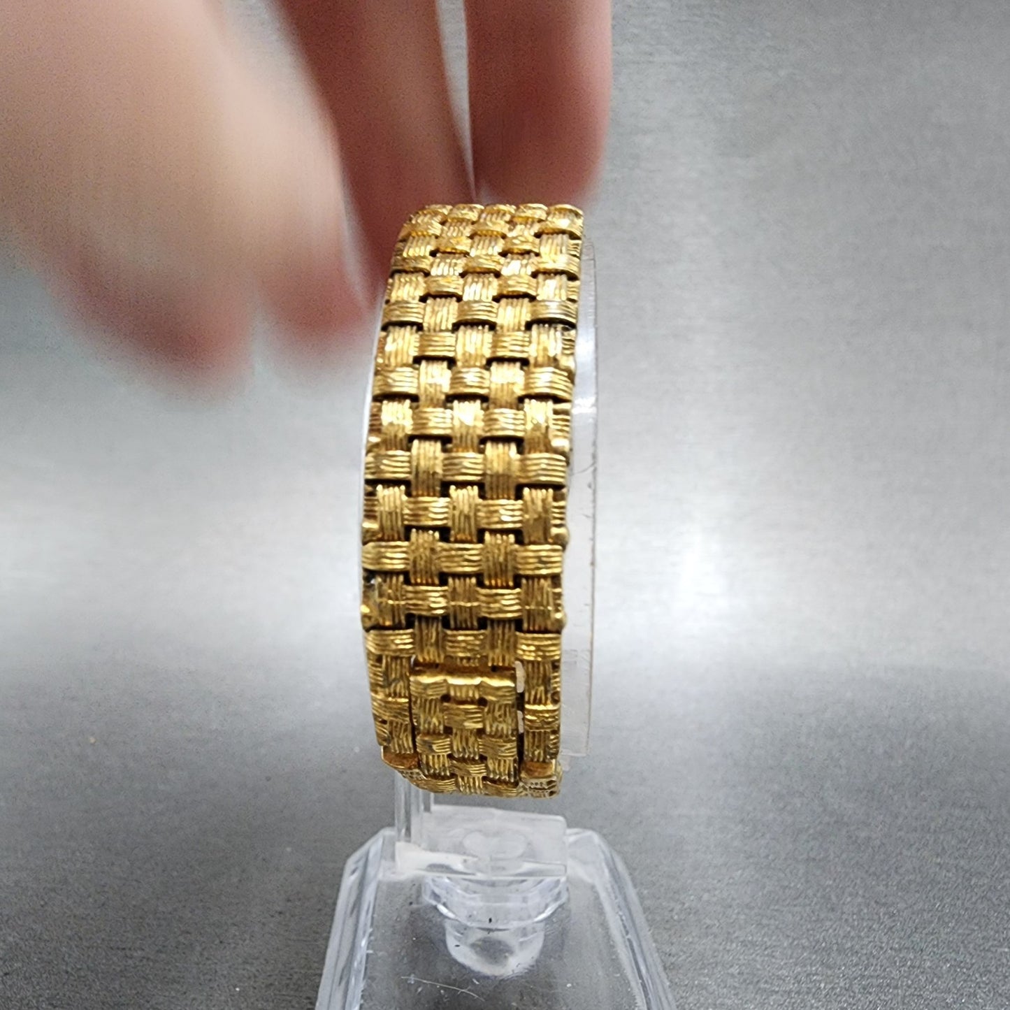 Longines Tank Watch Women 16mm Gold Dial Gold Tone Rectangle New Battery7