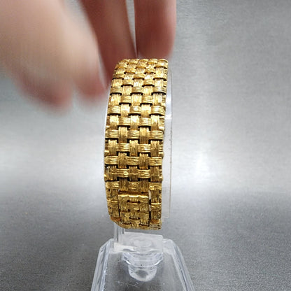 Longines Tank Watch Women 16mm Gold Dial Gold Tone Rectangle New Battery7