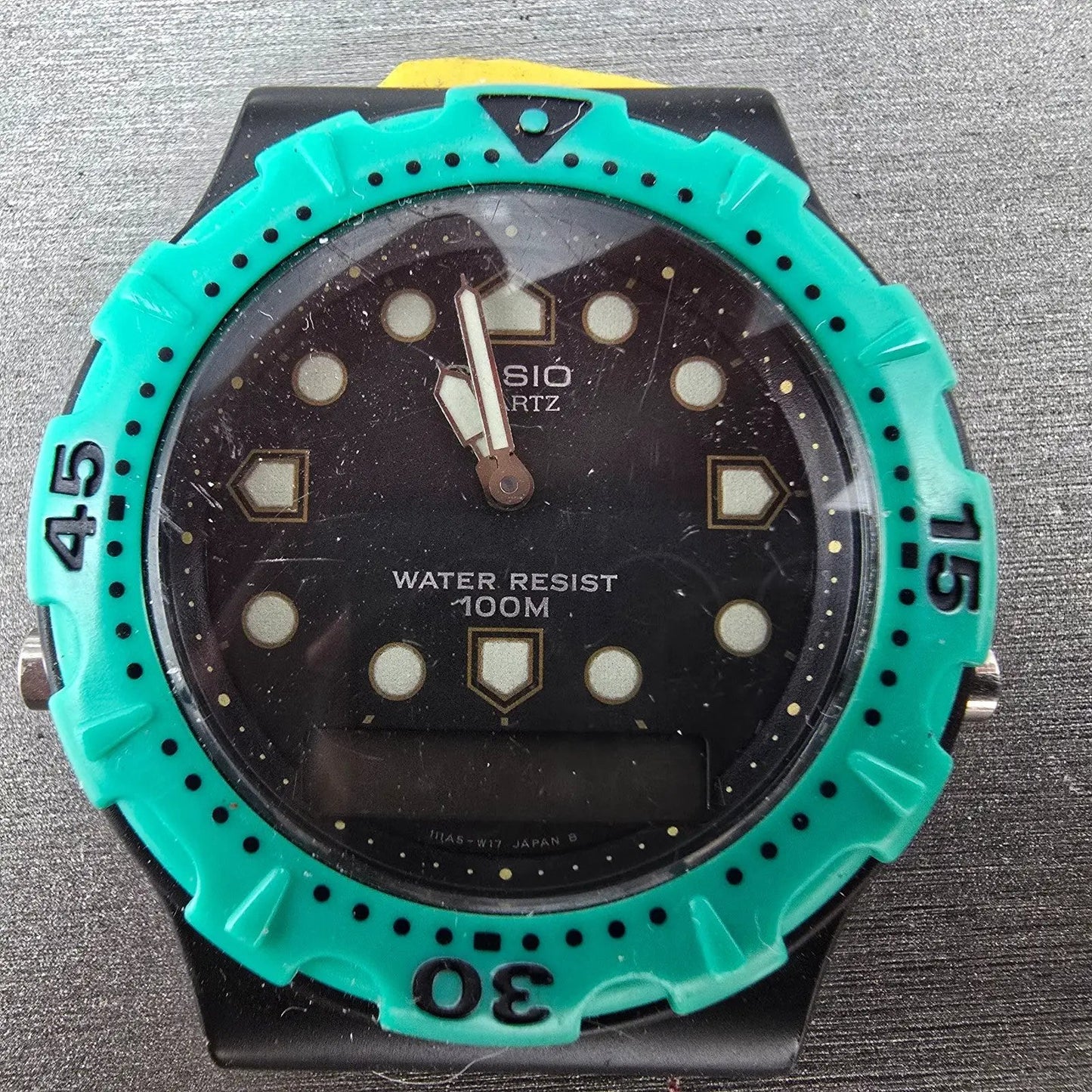 Casio AW-304 Watch Men 40mm Black Blue Alarm Chronograph Analog Digital PARTS2