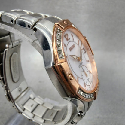 Seiko Coutura Watch Women 32mm MOP Dial Two Tone Round 6g2800g0 New Battery3