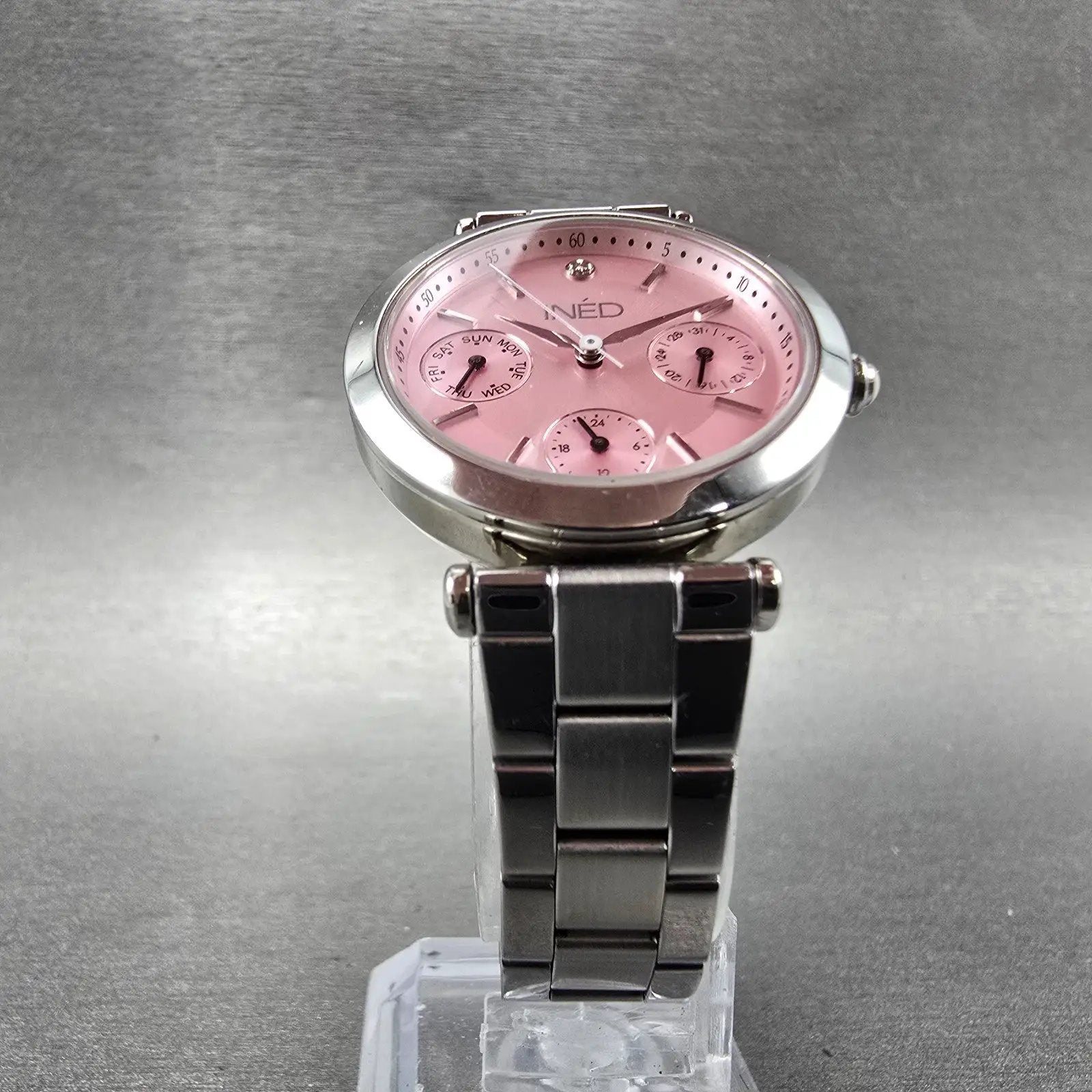Citizen Ined Watch Women 30mm Pink Dial Silver Tone Daydate 6329-S028914 NewBat6