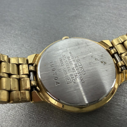 Seiko Watch Women 26mm White Dial Gold Tone Round Vintage 1N00-1B50 New Battery9
