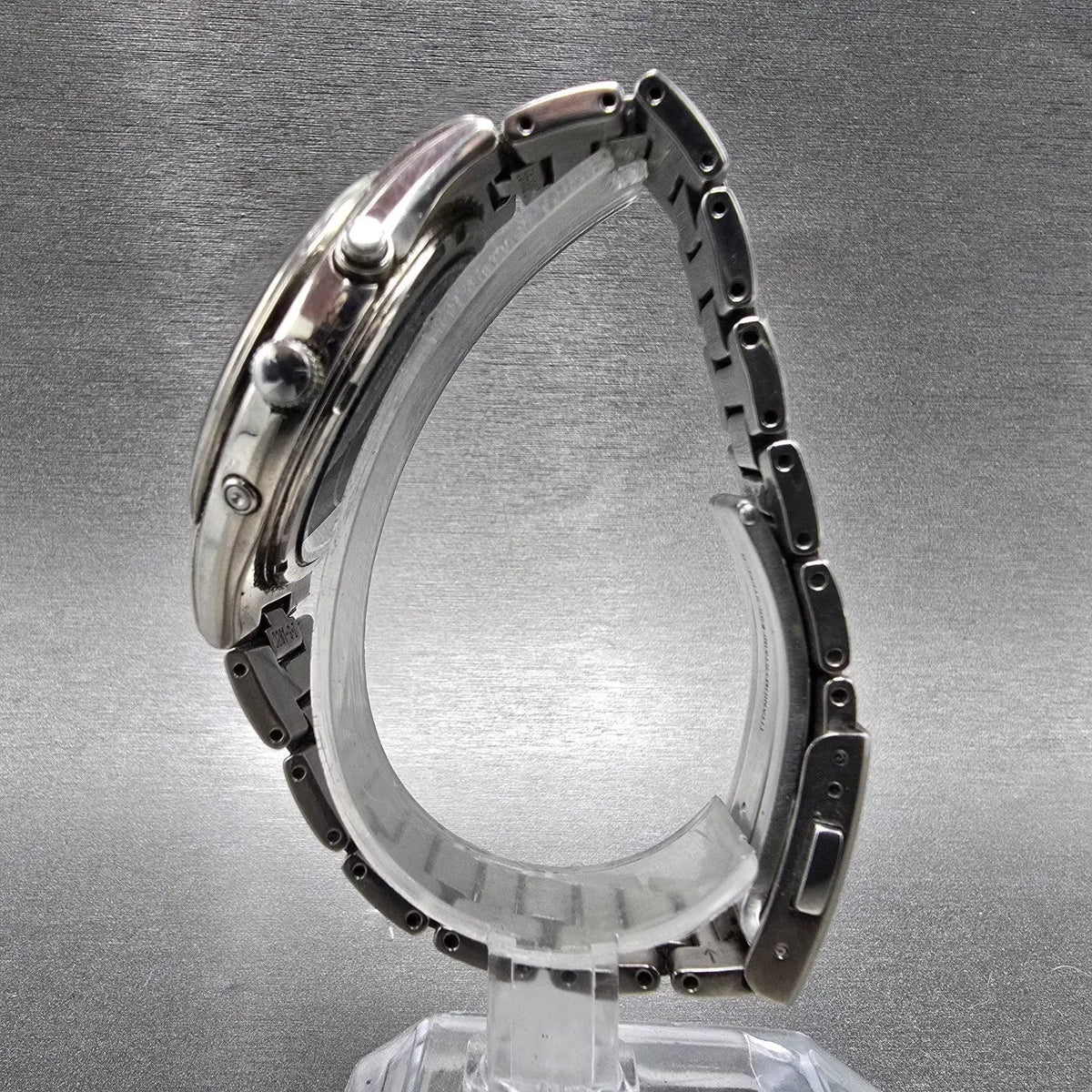 Seiko Solar Atomic Watch Men 38mm Silver Dial Titanium Atomic Date 7B22 PARTS!!7