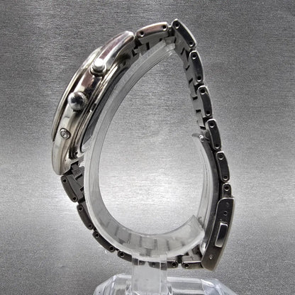 Seiko Solar Atomic Watch Men 38mm Silver Dial Titanium Atomic Date 7B22 PARTS!!7