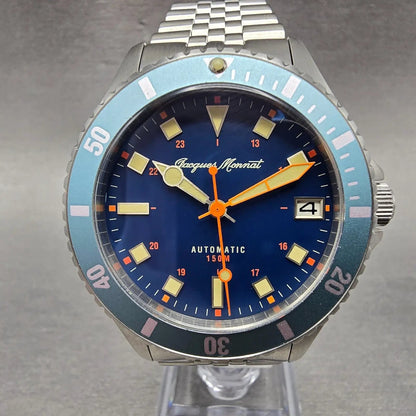 Jacques Monnat Antilles Blue Dive Watch Men 41mm Blue Dial Steel Automatic Runs0