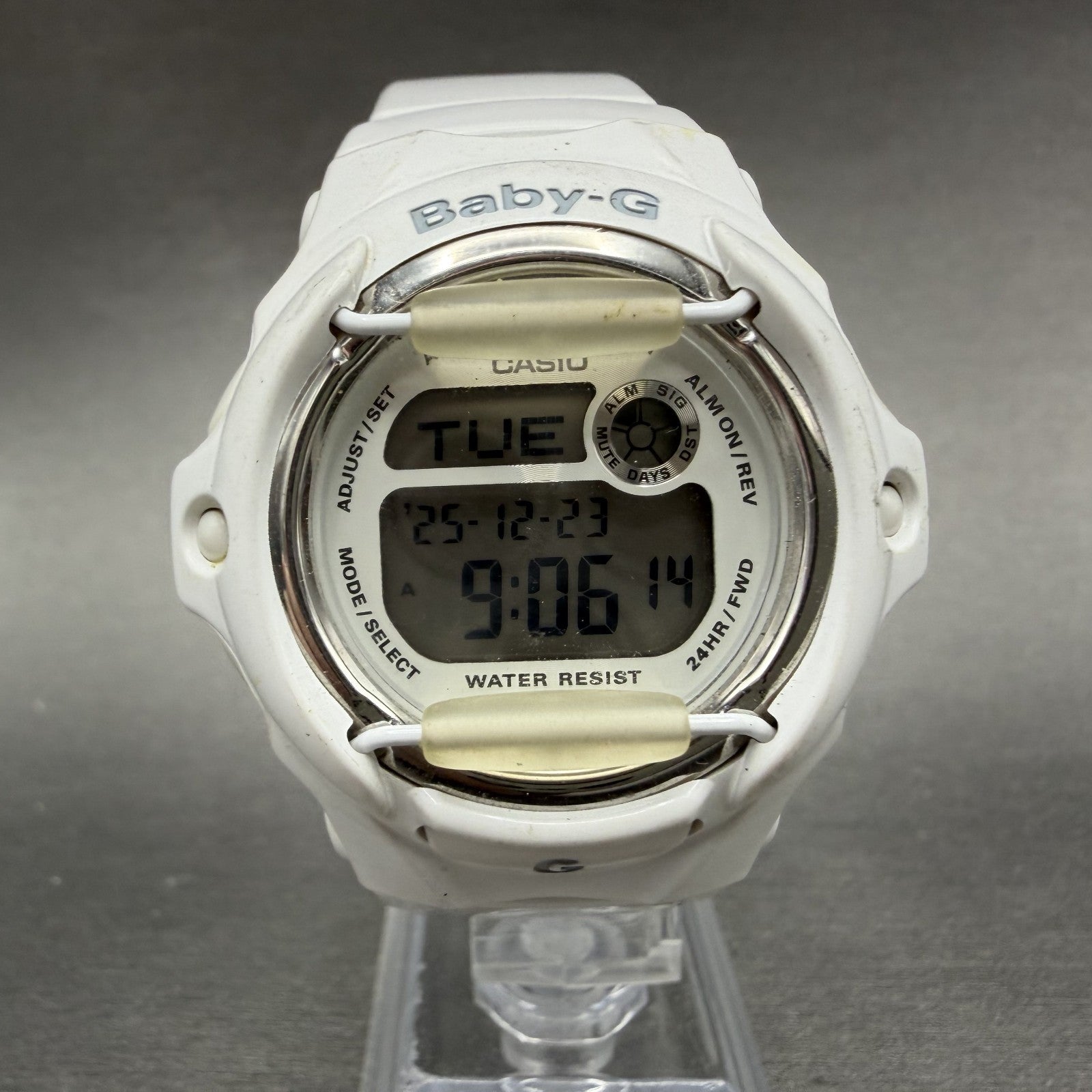 Casio Baby-G Watch Women 43mm White Digital Alarm Chronograph BG-169R New Batt0
