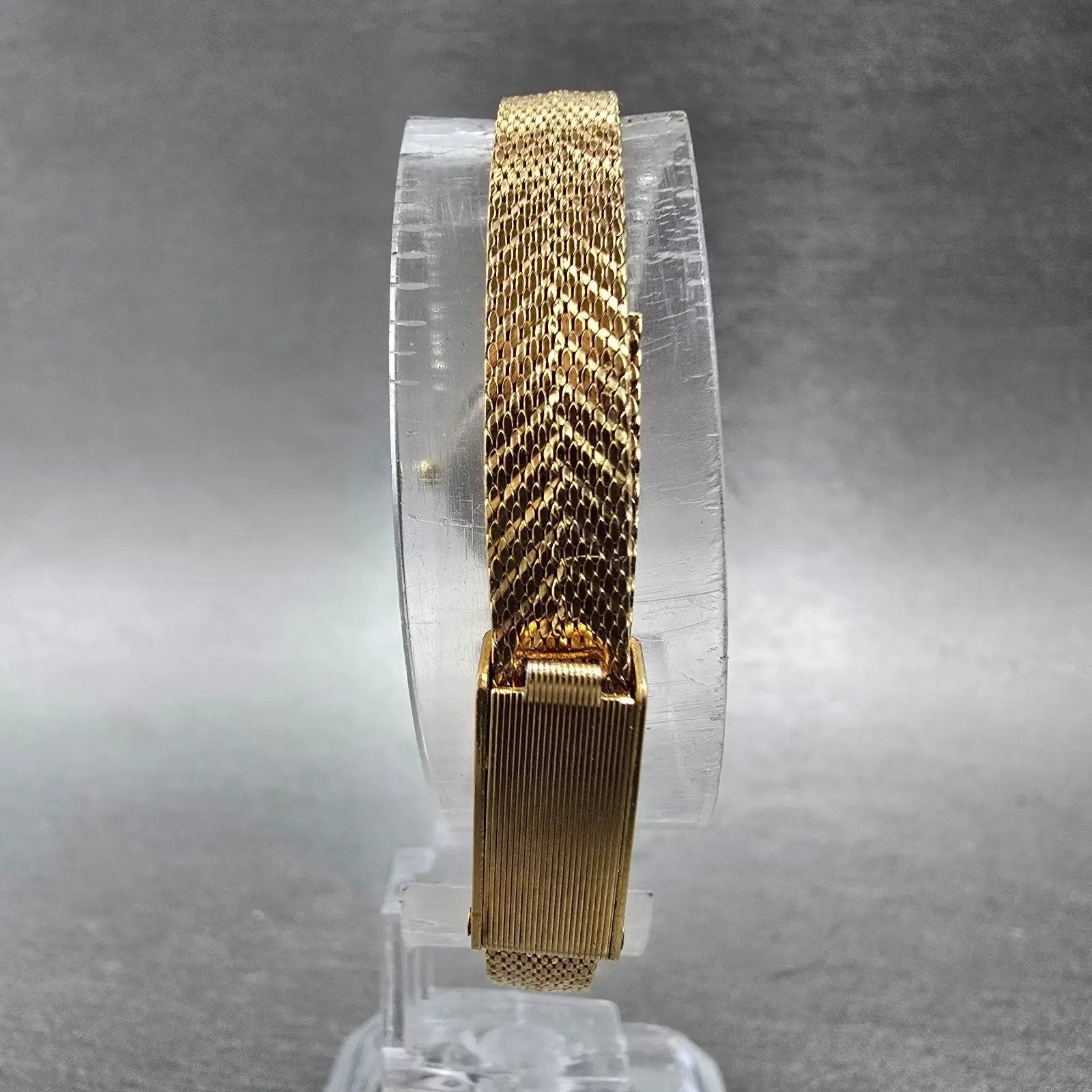 Gruen Precision Watch Women 17mm Champagne Dial Gold Tone Diamond Bezel NewBatt8
