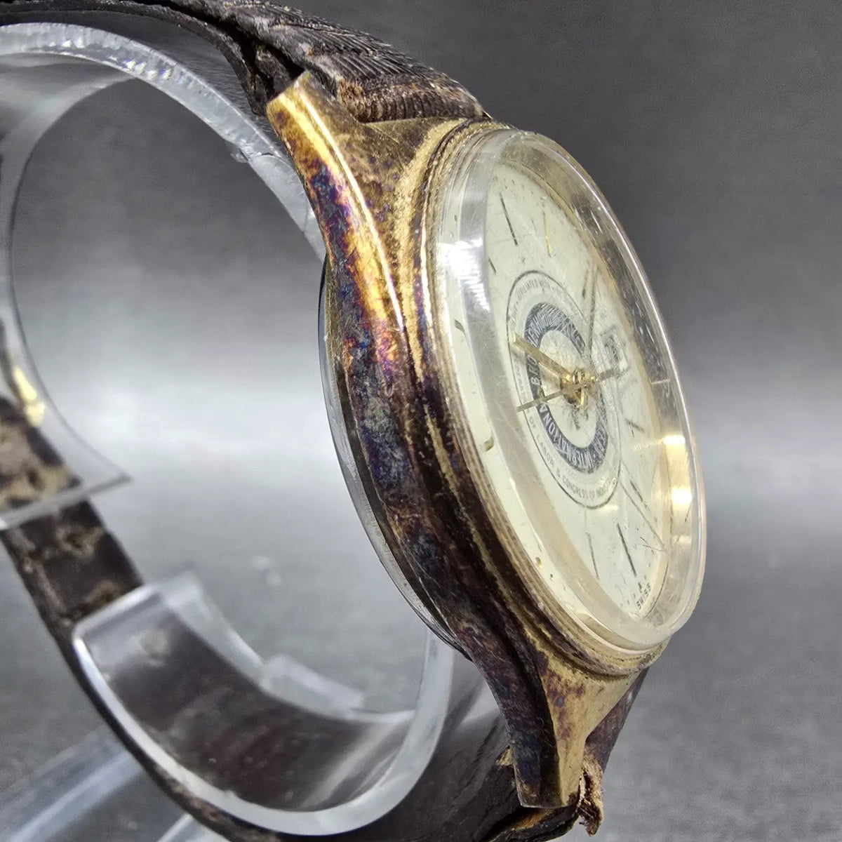 Hamilton Watch Men 34mm Champagne Dial Gold Round 905880 Electrica Workers PARTS5