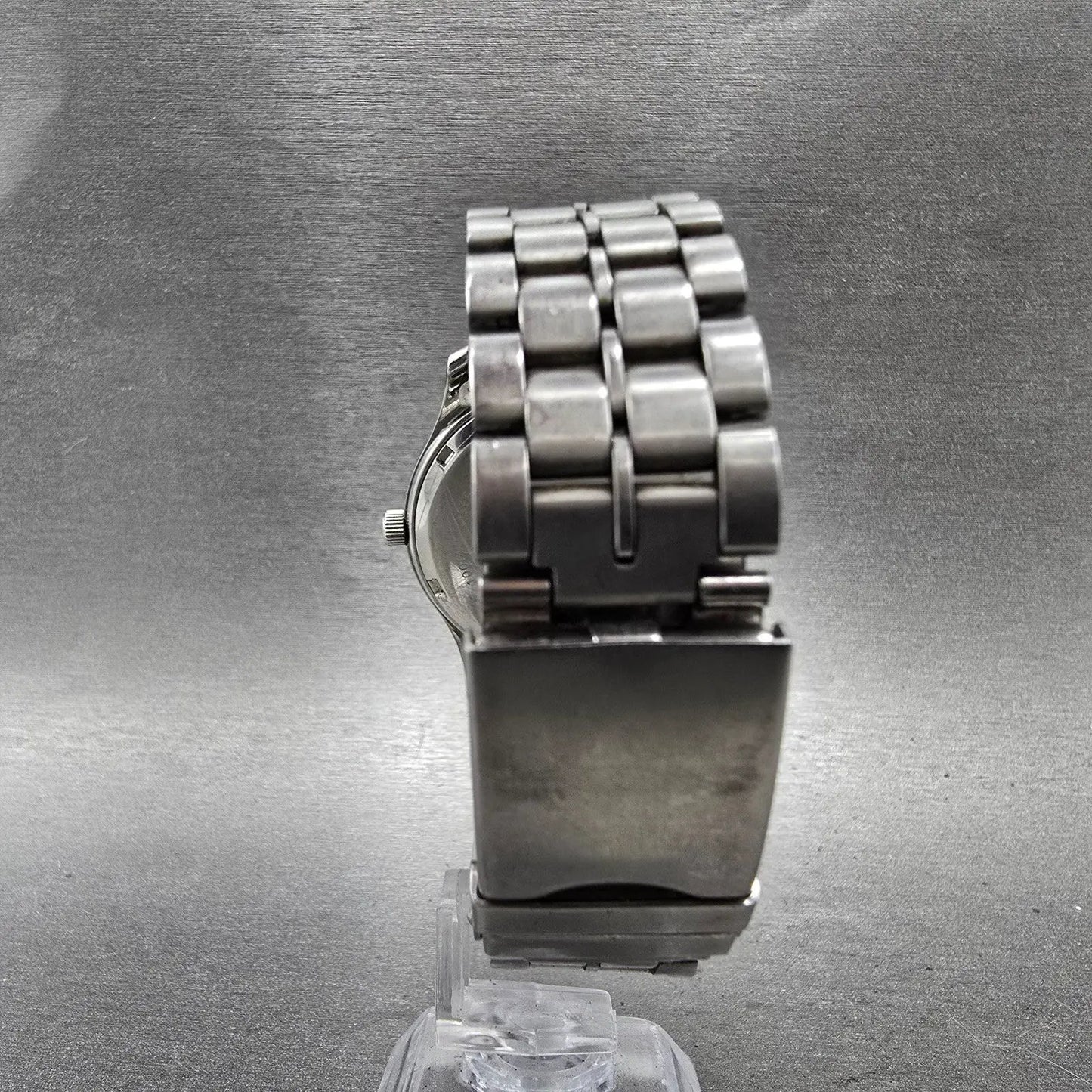 Wenger Swiss Military Watch Men 39mm Blue Dial Silver Tone Date 095.1535 New Bat7