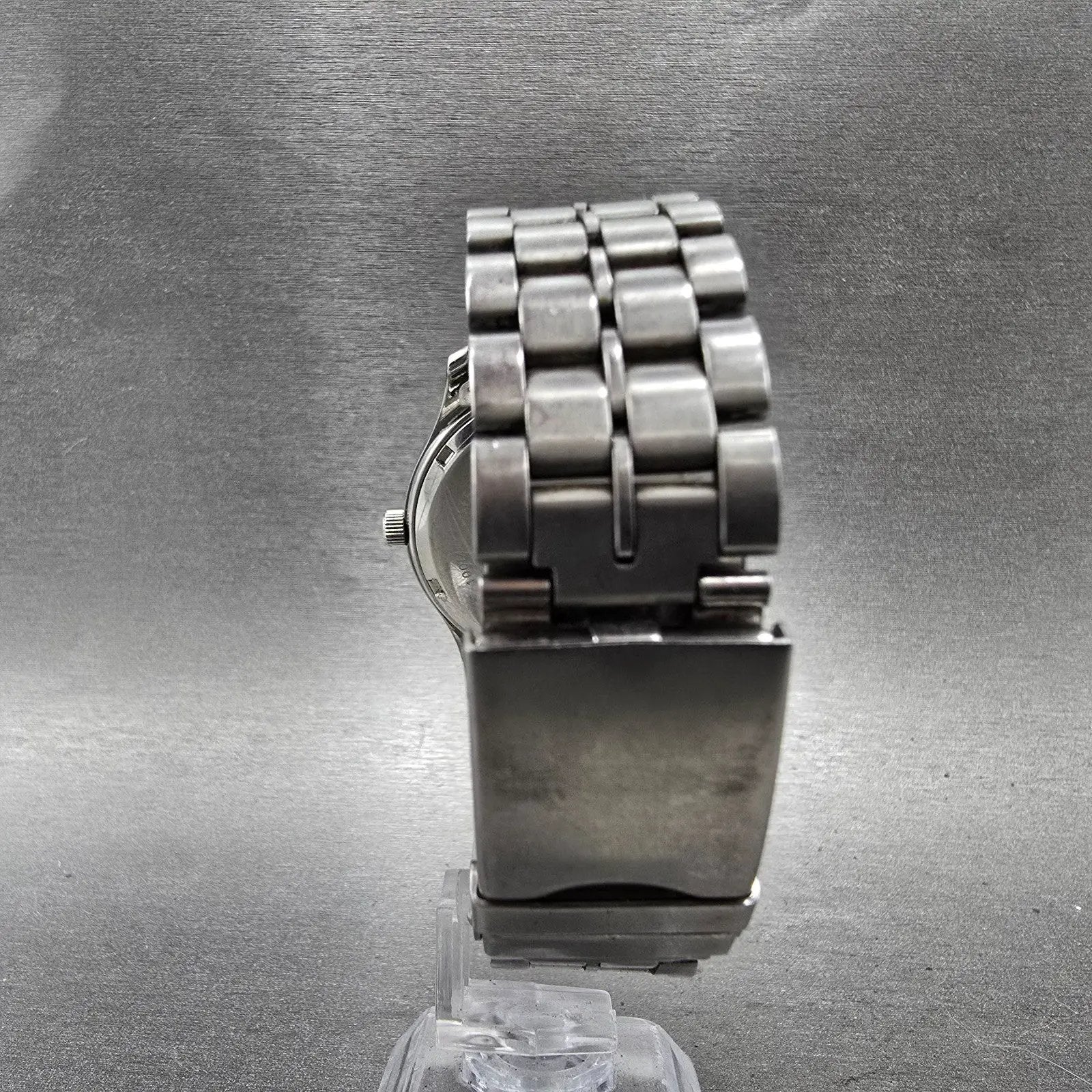 Wenger Swiss Military Watch Men 39mm Blue Dial Silver Tone Date 095.1535 New Bat7