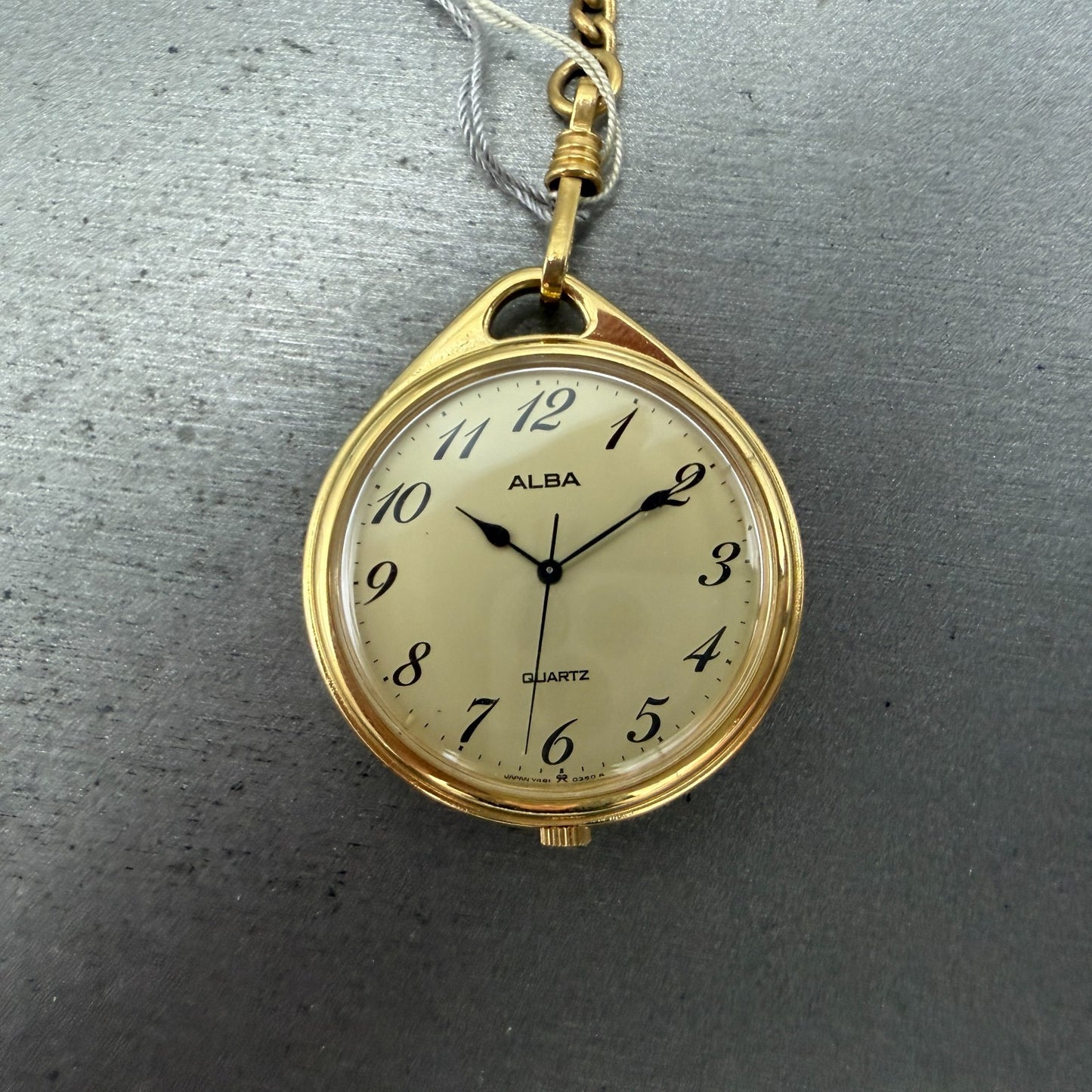 Seiko Alba Pocket Watch Men 36mm Champagne Dial Gold Tone Y481-0120 New Battery1