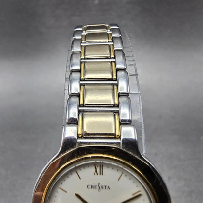 Seiko Cressta Watch Women 23mm White Dial Two Tone Round 2N20-0130 New Battery4
