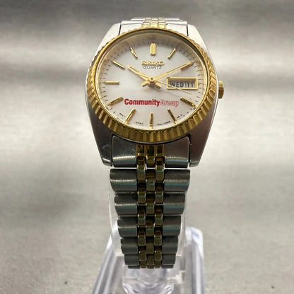 Seiko Watch Women 24mm Silver Dial Two Tone Daydate Round 7N83-0041 New Battery5