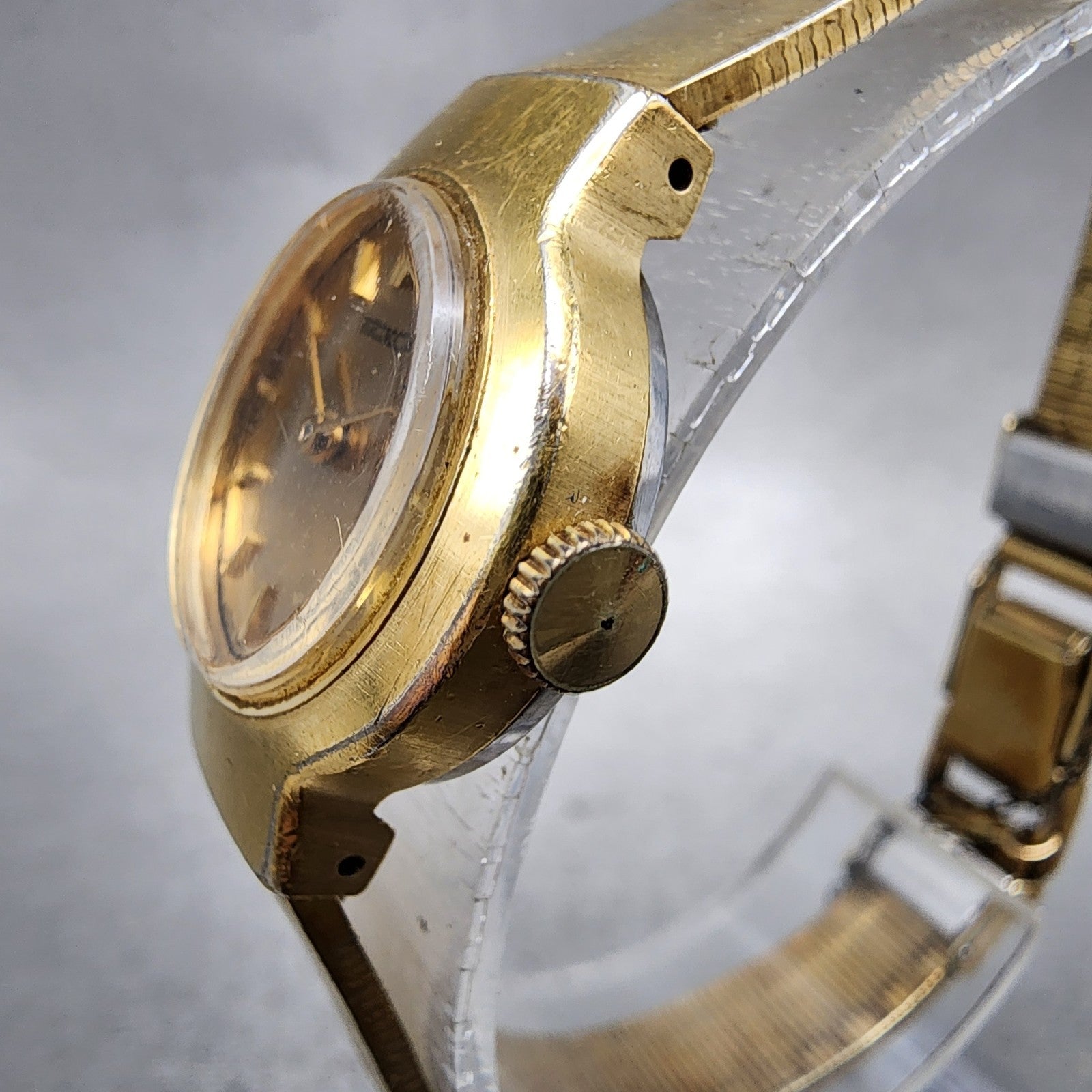 Seiko Watch Women 22mm Champagne Dial Gold Tone Manual Wind 11001440 Runs2
