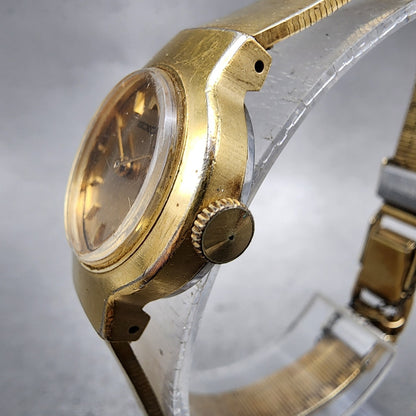 Seiko Watch Women 22mm Champagne Dial Gold Tone Manual Wind 11001440 Runs2