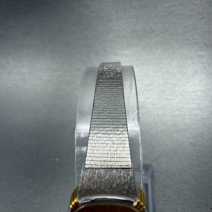 Seiko Watch Women 18mm Champagne Dial Two Tone Square 2320-6710 New Battery VTG4