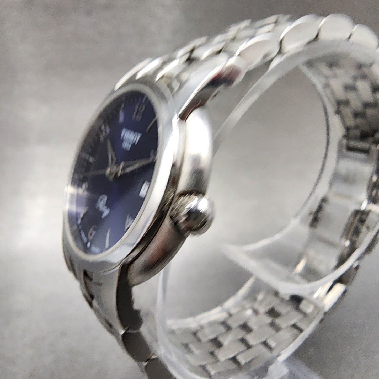 Tissot Ring Watch Women 28mm Blue Dial Steel Date Round R420/320 New Batt2