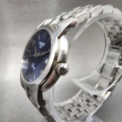 Tissot Ring Watch Women 28mm Blue Dial Steel Date Round R420/320 New Batt2