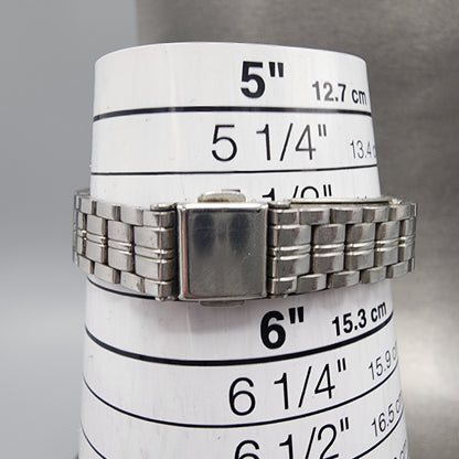 Seiko Watch Women 21mm Silver Dial Silver Tone Rectangle 23205920 New Battery11