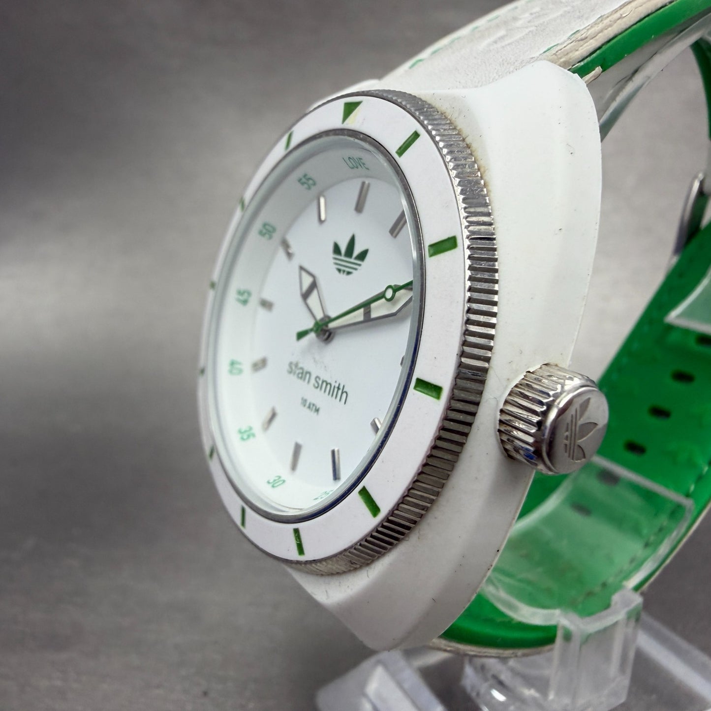 Adidas Stan Smith watch Men 45mm White Dial White Tone Round ADH2931 New battery2