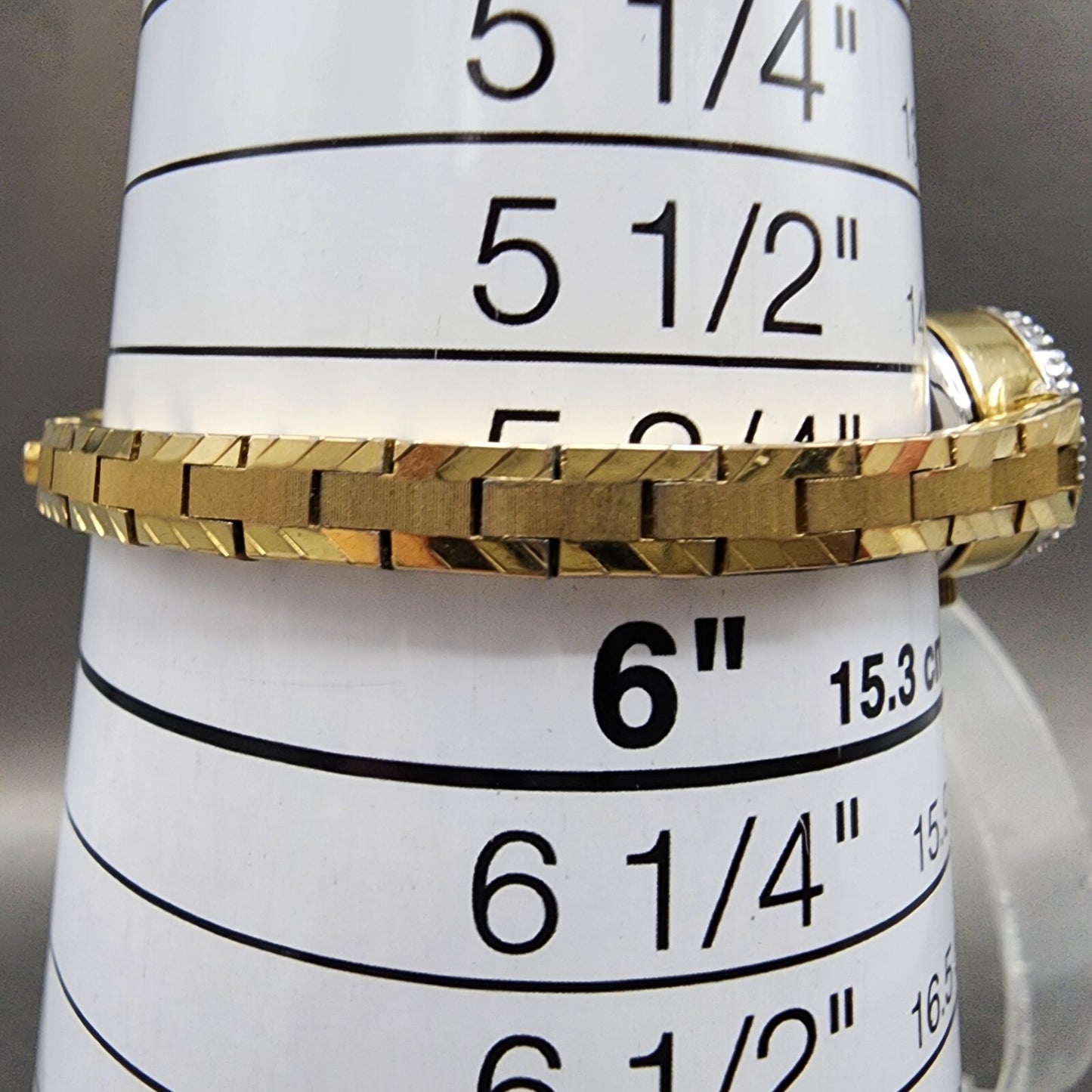 Jules Jurgenson Watch Women 15mm Gold Dial Gold Tone Oval Gem Set Bezel Runs10