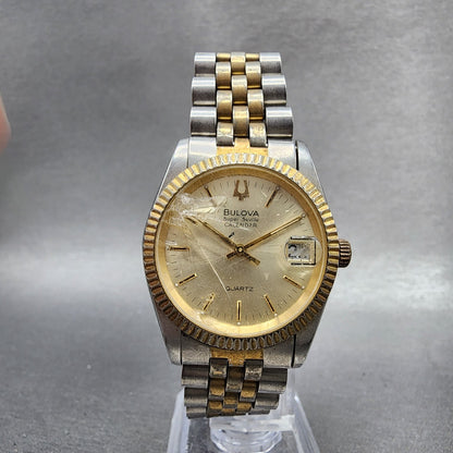 Bulova Super Seville Watch Women 31mm Champagne Dial Two Tone Date Round NewBatt5