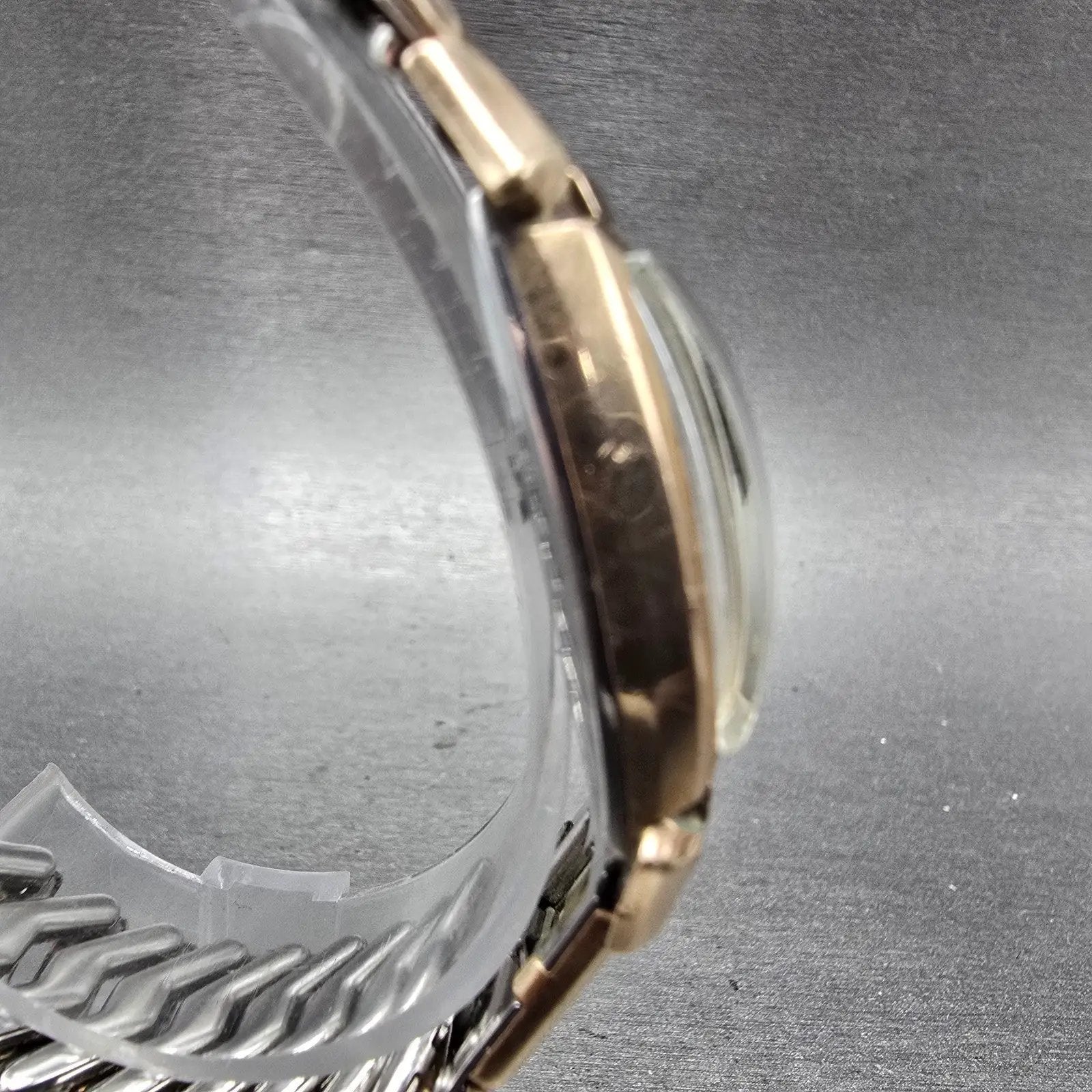 Bulova Watch Men 25mm Brown Dial Rose Gold Tone Rectangle Manual Wind PARTS4