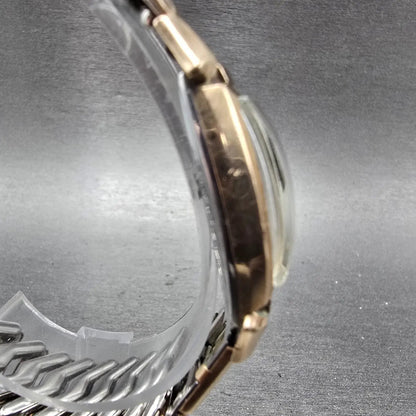 Bulova Watch Men 25mm Brown Dial Rose Gold Tone Rectangle Manual Wind PARTS4