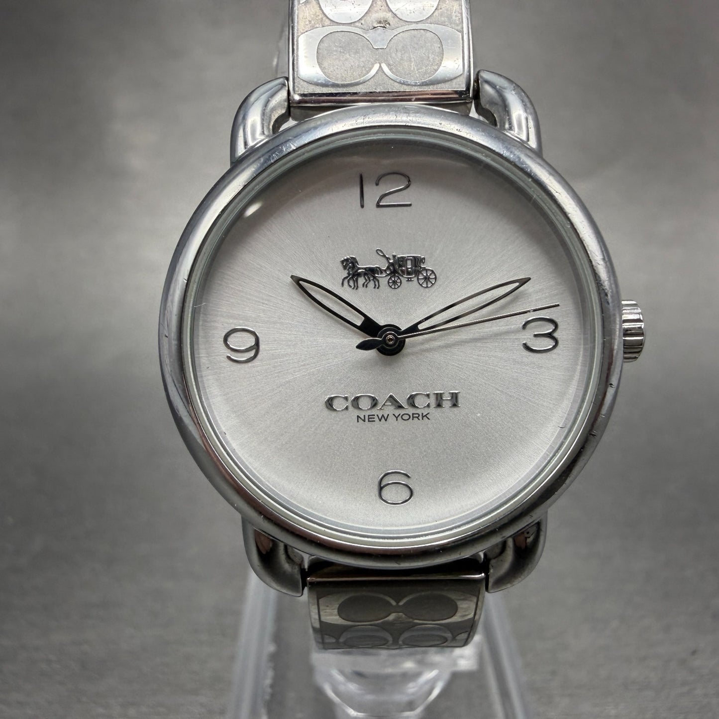 Coach Delancey Watch Women 28mm Silver Dial Steel Round  New Battery0
